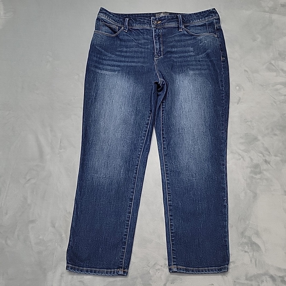 Chico's Jeans Womens 2 Blue So Slimming Crop Stretch Denim Casual‎ Comfort